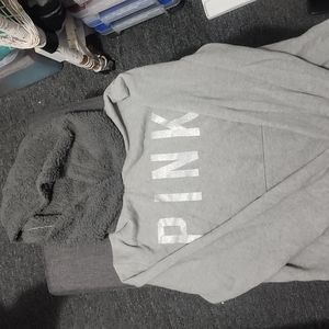 Vs pink hoodie with teddy hood